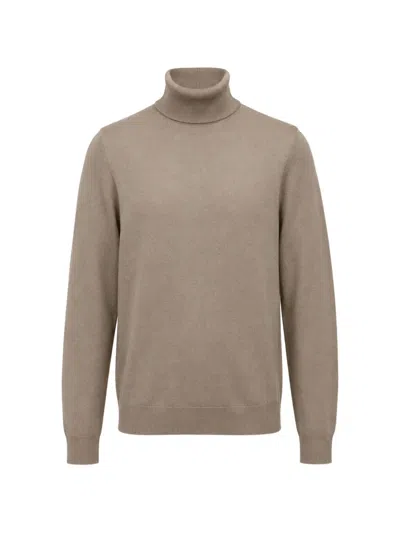 Franzese Collection David Beckham Ribbed-knit Turtleneck Sweater In Brown