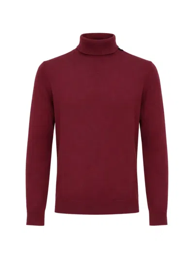 Franzese Collection David Beckham Ribbed-knit Turtleneck Sweater In Burgundy