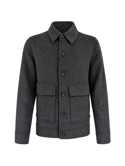 Franzese Collection David Beckham Wool Shirt In Gray