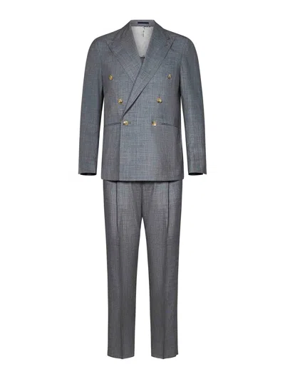 FRANZESE COLLECTION DOUBLE-BREASTED SUIT MODEL  GREY
