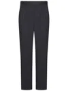 Franzese Collection Double-pleat Black Trousers With Tailored Silhouette In Black