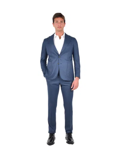 Franzese Collection Pinstripe Suit In Blue