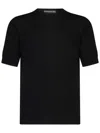 Franzese Collection Crewneck T-shirt In Superfine Merino Wool Blend In Black