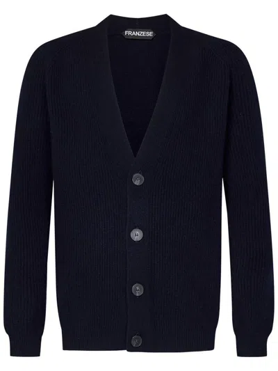 Franzese Collection Franzese Napoli Brad Pitt Model Cardigan In Blue
