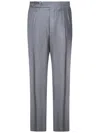 Franzese Collection Tailored Grey Trousers With Subtle Pleat In Gray