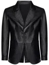 Franzese Collection Kangaroo Leather Single-breasted Blazer In Black