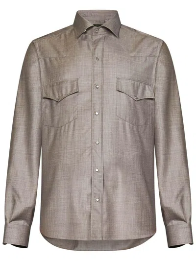 Franzese Collection Franzese Napoli Gianni Agnelli Model Shirt In Brown