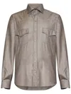 Franzese Collection Tailored Beige Western Shirt With Classic Design In Multi