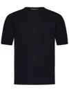 Franzese Collection Crewneck T-shirt In Superfine Merino Wool Blend In Black
