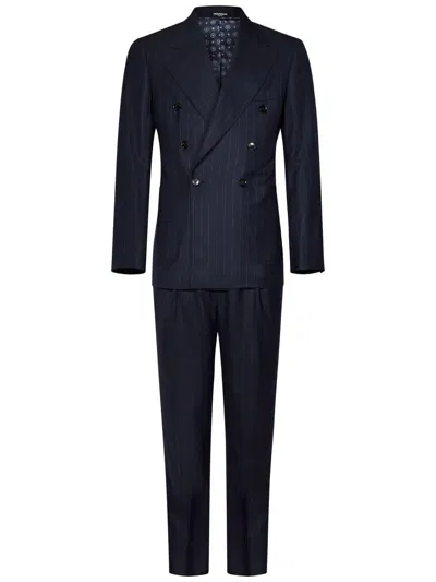 Franzese Collection Franzese Napoli James Bond Model Suit In Blue