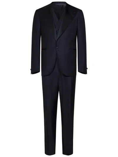Franzese Collection Franzese Napoli James Bond Model Suit In Blue