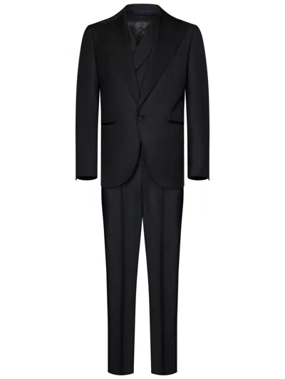Franzese Collection Franzese Napoli James Bond Model Suit In Black