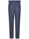 Franzese Collection Tailored Blue Australis Denim Super 150s Merino Wool Trousers In Blue