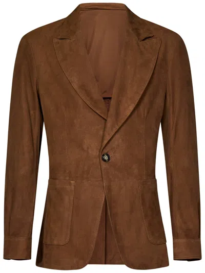 Franzese Collection Franzese Napoli Tom Ford Model Blazer In Brown