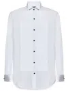 Franzese Collection Tuxedo-style White Shirt With Exquisite Embroidery In White