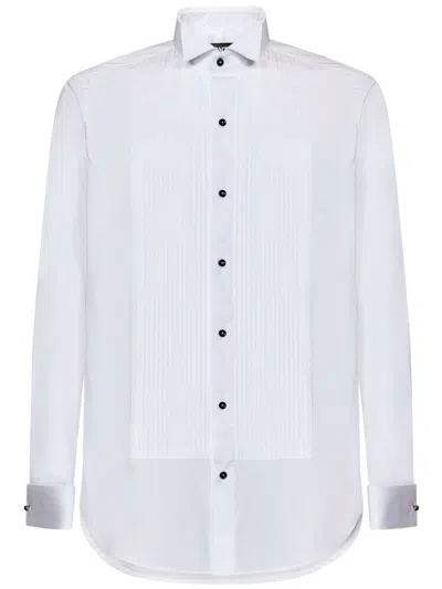 Franzese Collection Tuxedo-style White Shirt With Exquisite Embroidery