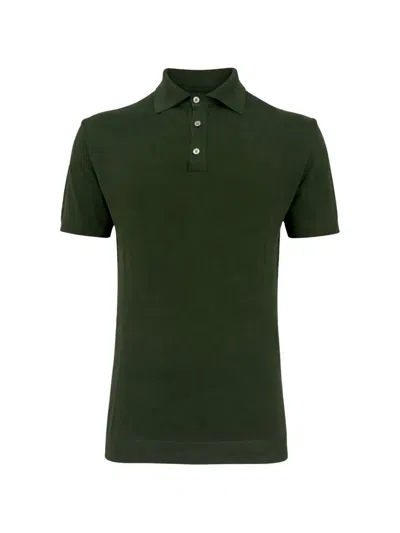 Franzese Collection Gossip Ribbed-trim Polo Shirt In Green