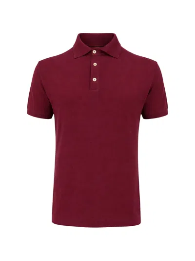 Franzese Collection Gossip Ribbed-trim Polo Shirt In Red