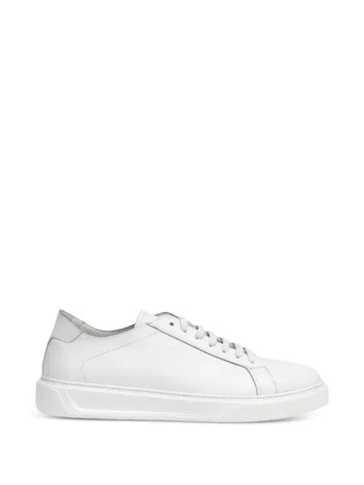 Franzese Collection Hand-stitched Leather Sneakers In White