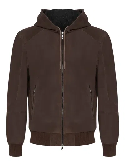 FRANZESE COLLECTION HOODED SUEDE JACKET