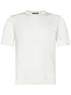 Franzese Collection Ivory Silk And Cashmere T-shirt With Classic Crew Neckline In Multi