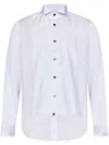 Franzese Collection Tuxedo-style White Shirt With Exquisite Embroidery In White