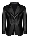 Franzese Collection Kangaroo Leather Single-breasted Blazer In Black