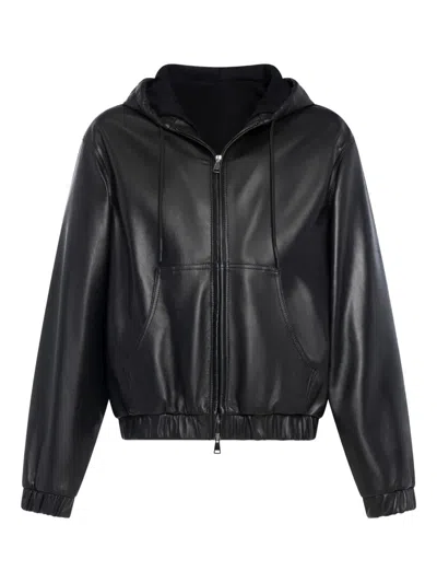 Franzese Collection Leather Jacket In Black