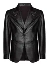Franzese Collection Kangaroo Leather Single-breasted Blazer In Brown