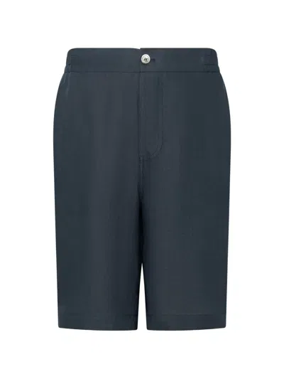 Franzese Collection Linen Bermuda Shorts In Blue