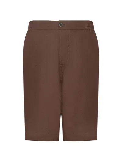 Franzese Collection Linen Bermuda Shorts In Brown
