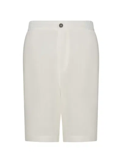 Franzese Collection Linen Bermuda Shorts In White