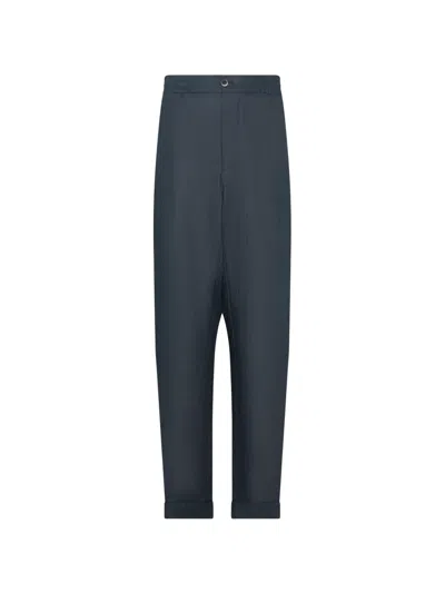 Franzese Collection Linen Trousers In Blue