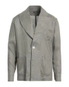Franzese Collection Man Blazer Military Green Size Xxl Linen In Sage Green