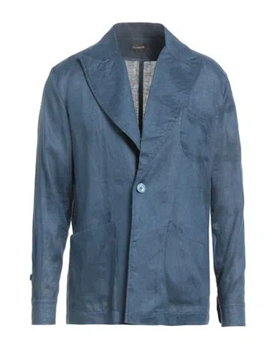 Franzese Collection Man Blazer Navy Size Xxl Linen