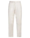 Franzese Collection Man Pants Ivory Size Xl Linen In White