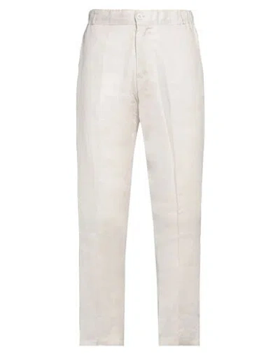 Franzese Collection Man Pants Ivory Size Xl Linen In White