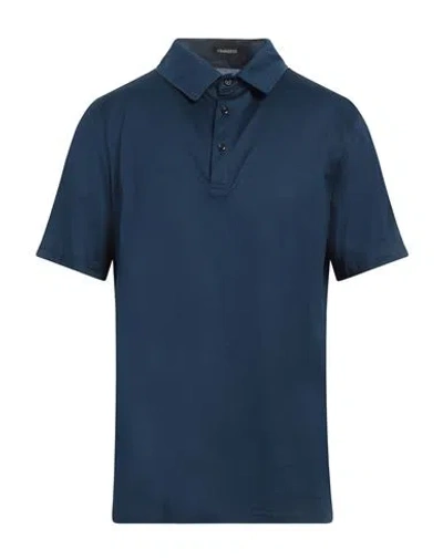 Franzese Collection Man Polo Shirt Navy Size Xl Cotton In Navy
