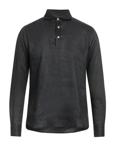 Franzese Collection Man Shirt Black Size L Linen
