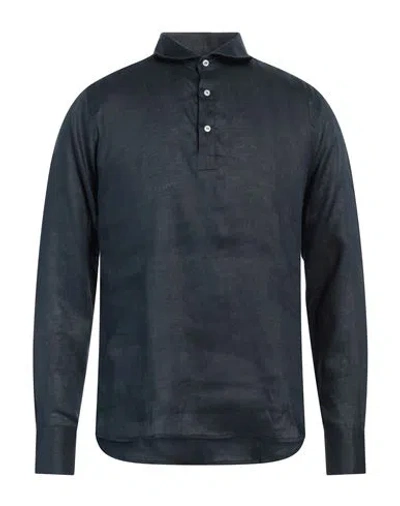 Franzese Collection Man Shirt Navy Size M Linen
