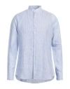 Franzese Collection Man Shirt Sky Blue Size Xxl Linen