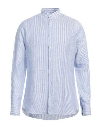 Franzese Collection Man Shirt Sky Blue Size Xxl Linen
