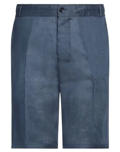 Franzese Collection Man Shorts & Bermuda Shorts Navy Size Xxl Linen In Navy