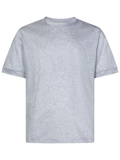 Franzese Collection Melange Grey T-shirt In Loro Piana Jersey Fabric In Gray