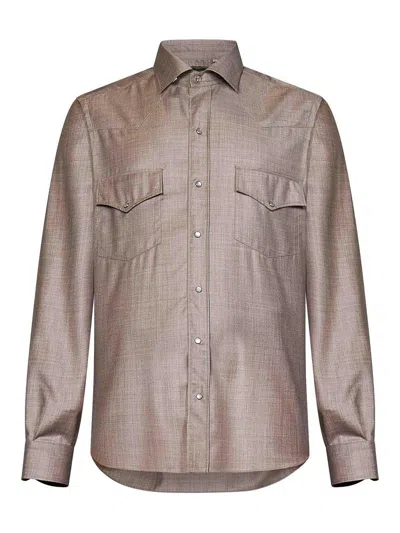 Franzese Collection Model Western Shirt In Burgundy