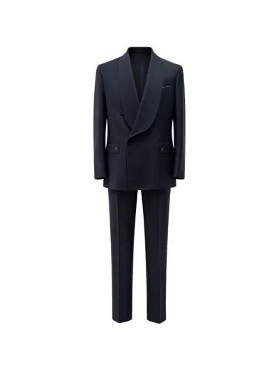 Franzese Collection Montecarlo Casino Herringbone Suit In Blue