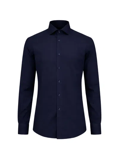 Franzese Collection Montezemolo Franzese Napoli Cotton Shirt In Blue