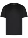 Franzese Collection Nuvola Black Cotton T-shirt With Round Neckline In Black