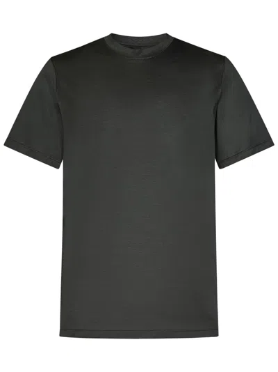 Franzese Collection Green Franzese Cashmere T-shirt With Classic Crewneck Design In Black