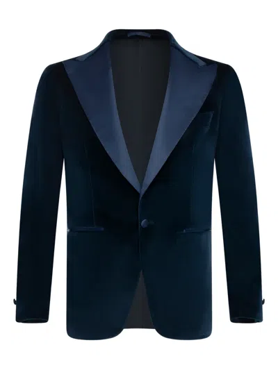 FRANZESE COLLECTION PEAK-LAPELS VELVET BLAZER